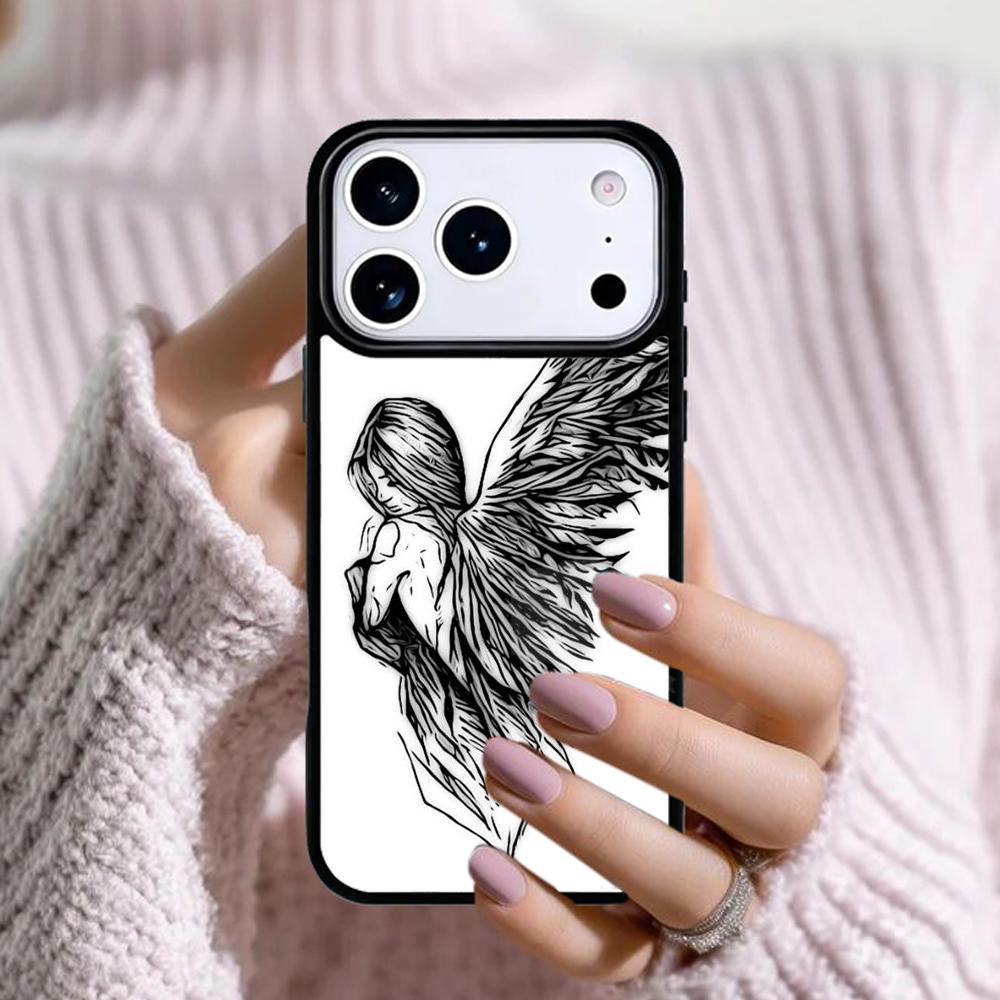 Фэнтези Девочка Ангел Крылья Чехол для Телефона Для Apple iPhone 17 Air 16E 15 14 Plus 13 12 11 Pro Max Mini Funda Чехол