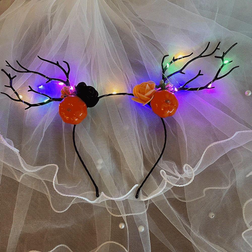 LED Fairy Deer Ear Headband Elk Ears Kids Head Wear Halloween Glowing Antler Hair Hoop  Photo Props