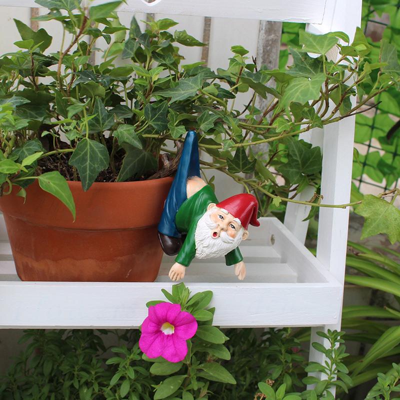 Забавная статуэтка садового гнома-карлика, креативная полимерная скульптура для улицы, помещения, патио, двора, лужайки, украшения крыльца, оригинальный подарок
