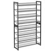 8 Tier Shoe Rack, Set of 2 4 Tier Stackable Shoe Organizers, Metal Shoe Storage with Adjustable Handles