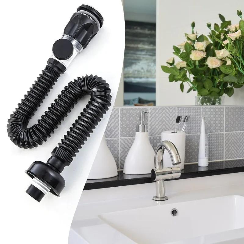 Flip-Top Kitchen Sink Drain Retractable Deodorizing Filter Flexible Downspout Bathroom Sink Anti Clogging Kitchen Accessories KTY