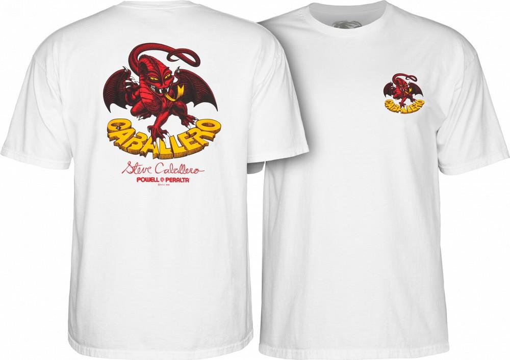 Powell Peralta Steve Caballero RED DRAGON II Футболка для скейтборда БЕЛАЯ Унисекс Футболка