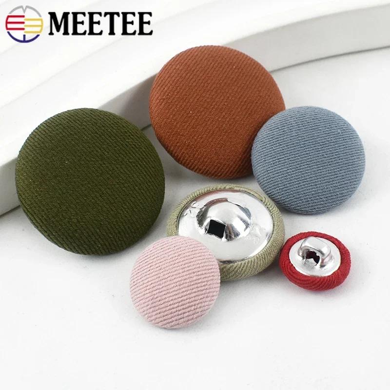 20 шт. Meetee 11-30 мм Круглые пуговицы, обтянутые тканью, Декоративные пуговицы на ножке для костюма, пальто, платья, одежды, Швейная пряжка, Аксессуары