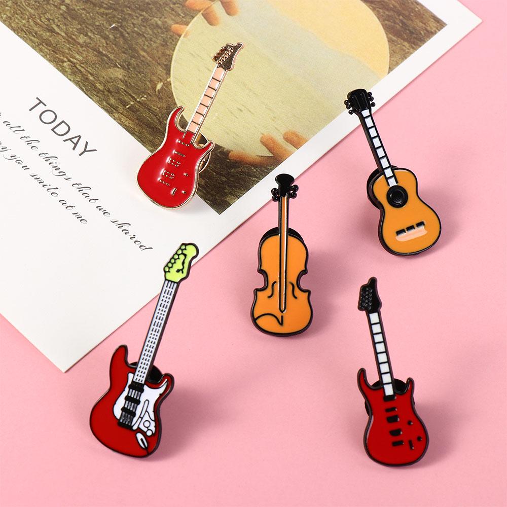 Ukulele Rock Bag Pins Musical Instrument Violin Pin Fashion Enamel Pin Backpack Decoration