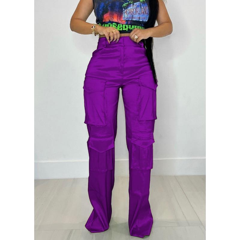 Весенне-летние женские брюки, модные повседневные однотонные брюки для рабочей одежды с несколькими карманами