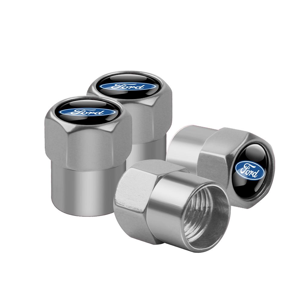 4Pcs Car Accessories Metal Alloy Tire Valve Tyre Stem Air Caps For Ford Ecosport Transit Escort Focus Kuga Tierra Fiesta Shelby
