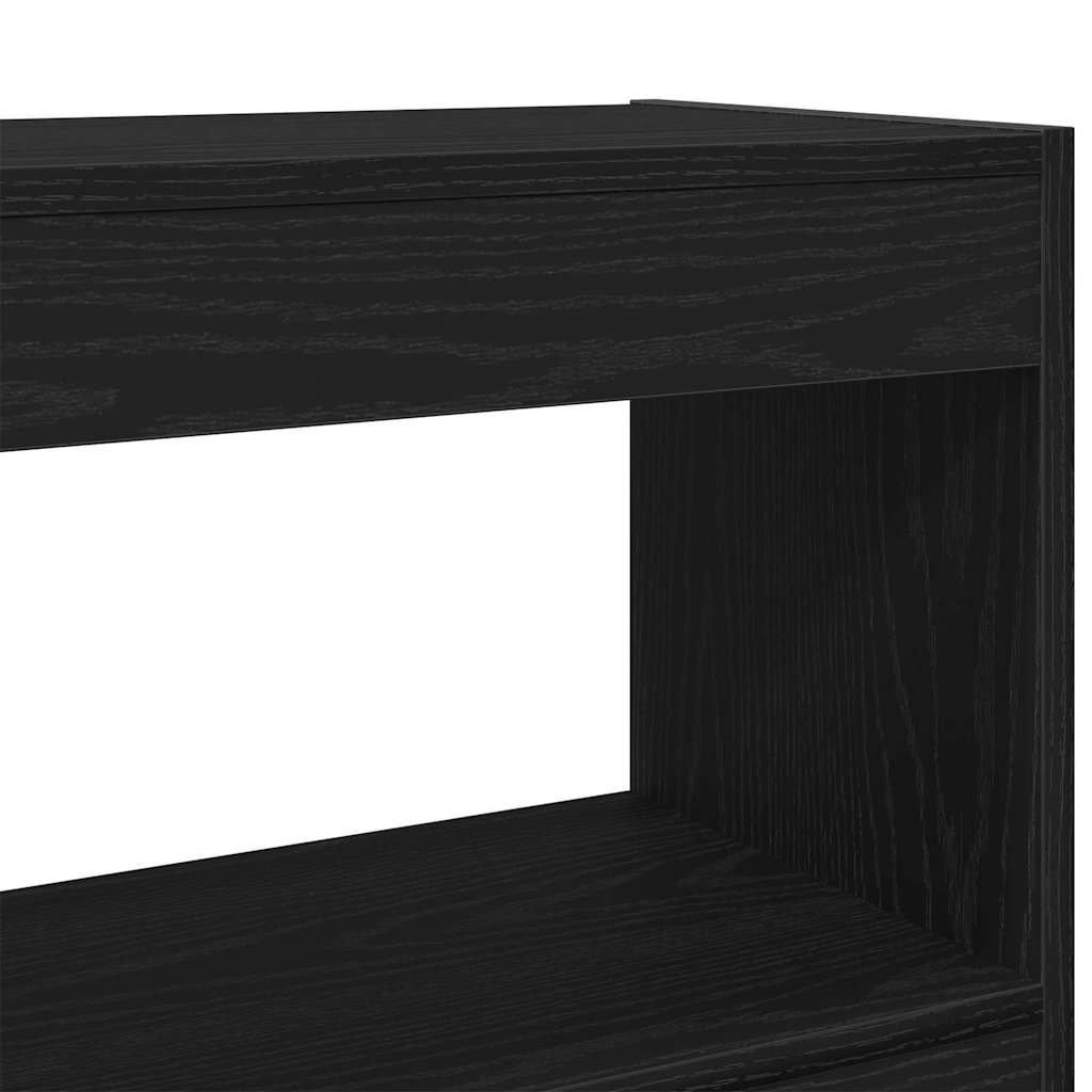 Bookshelf Black Oak Effect 100 x 30 x 72 cm Engineered Wood