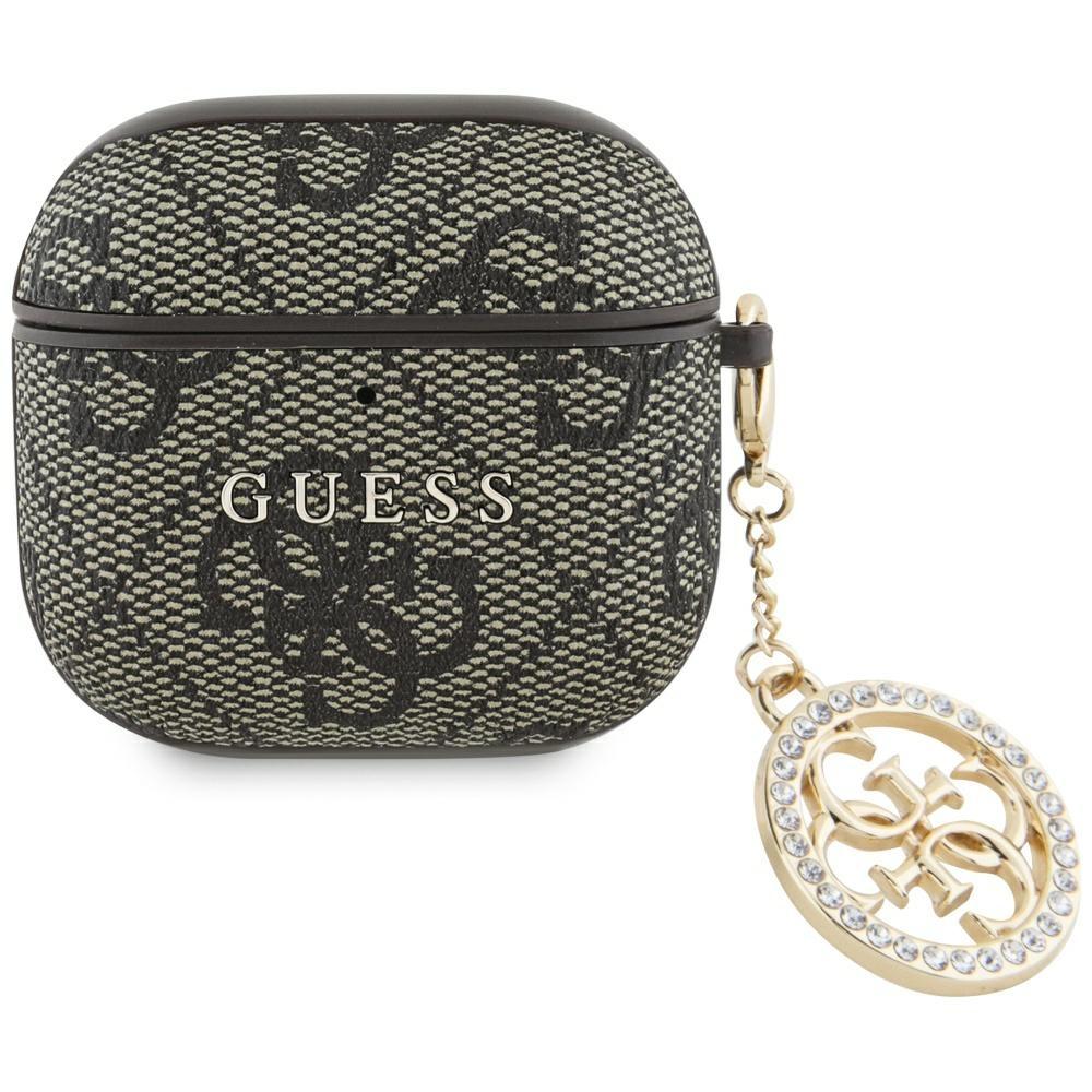 Etui Do Apple Airpods 4 Guess 4G Strass Charm Brązowe