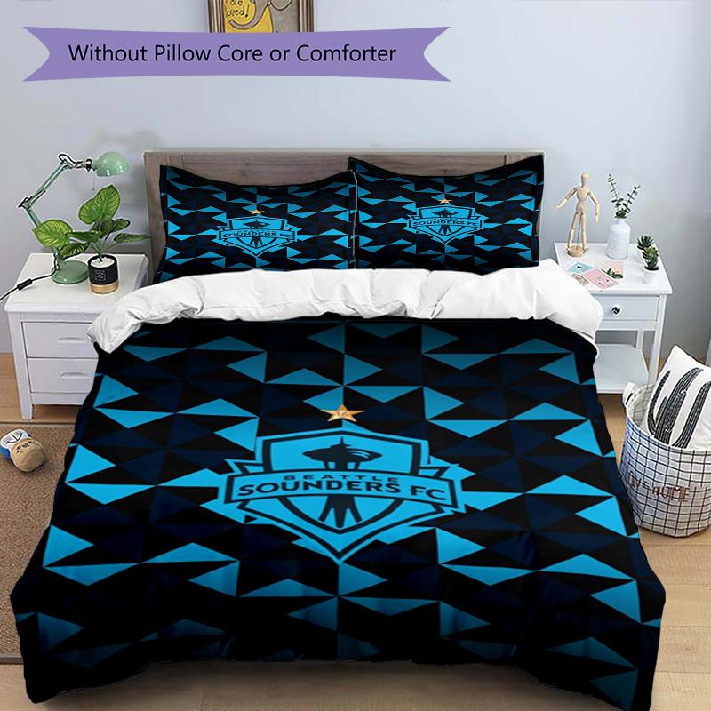 Seattle Sounders FC Printed Pattern Duvet Cover Set – includes 1 duvet cover and 2 matching pillowcases Bedroom decor Christmas gifts