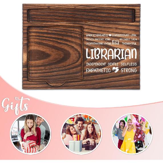 FTONENI Librarian Appreciation Gifts, Thank You Gift for School Librarian, Library Office Coworkers Staff Appreciation Gifts, Sticky Note Holder