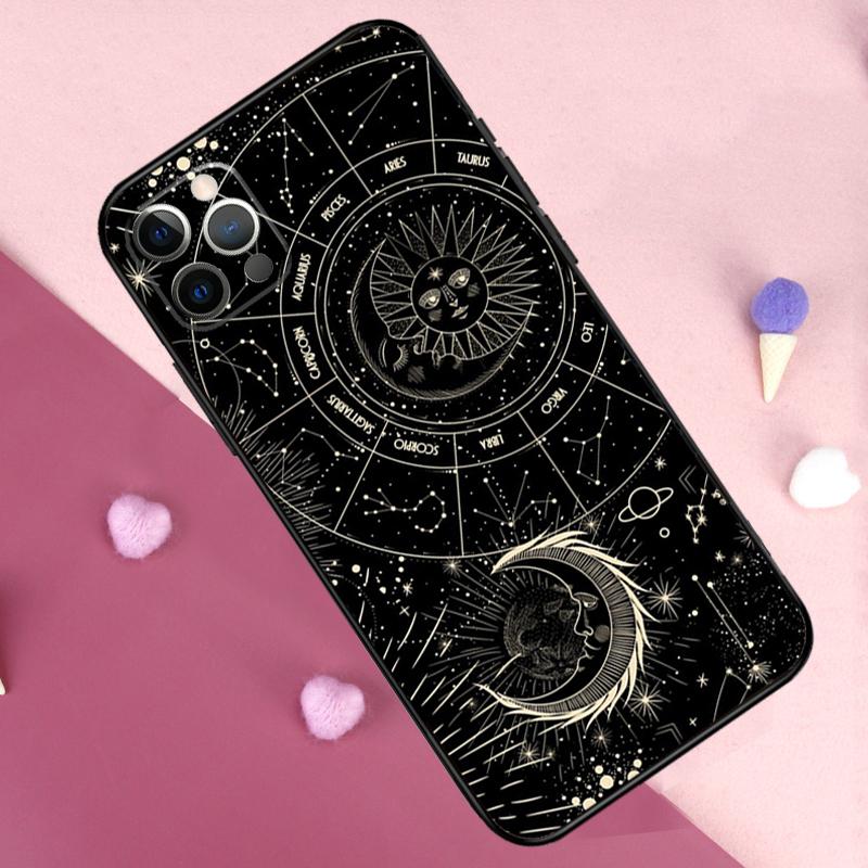 Чехол для телефона «Полумесяц и Солнце» для iPhone 17 Pro Max 11 14 15 16 Pro Max Plus 12 13 Mini 16e 17 Air Задняя крышка
