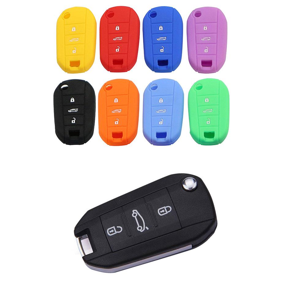 Чехол для ключа для Peugeot 508 301 2008 3008 408 Для Citroen C4 Cactus C5 C3 C4L Чехол-оболочка для дистанционного ключа Силиконовый чехол-сумка 3 кнопки