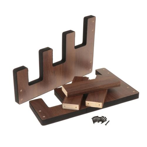 LOL-FUN 3-Guitar Stand, Wooden Floor-Mounted Guitar Rack, Front Display, Portable Guitar Holder, Electric Guitar Stand, Space-Saving, Multi-Guitar Sta