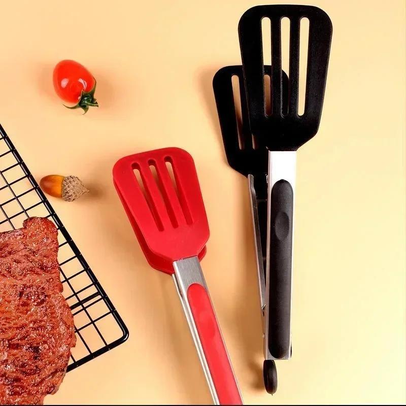 Силиконовые щипцы для барбекю, зажим для барбекю, кухонные зажимы, силиконовые щипцы для еды, зажимы для еды, кухонный инструмент для дома, лопатка из нержавеющей стали