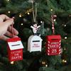 Cartoon Red Mailbox Hanging Ornament Elk Snowman Christmas Mailbox Decoration  Home Xmas Decor