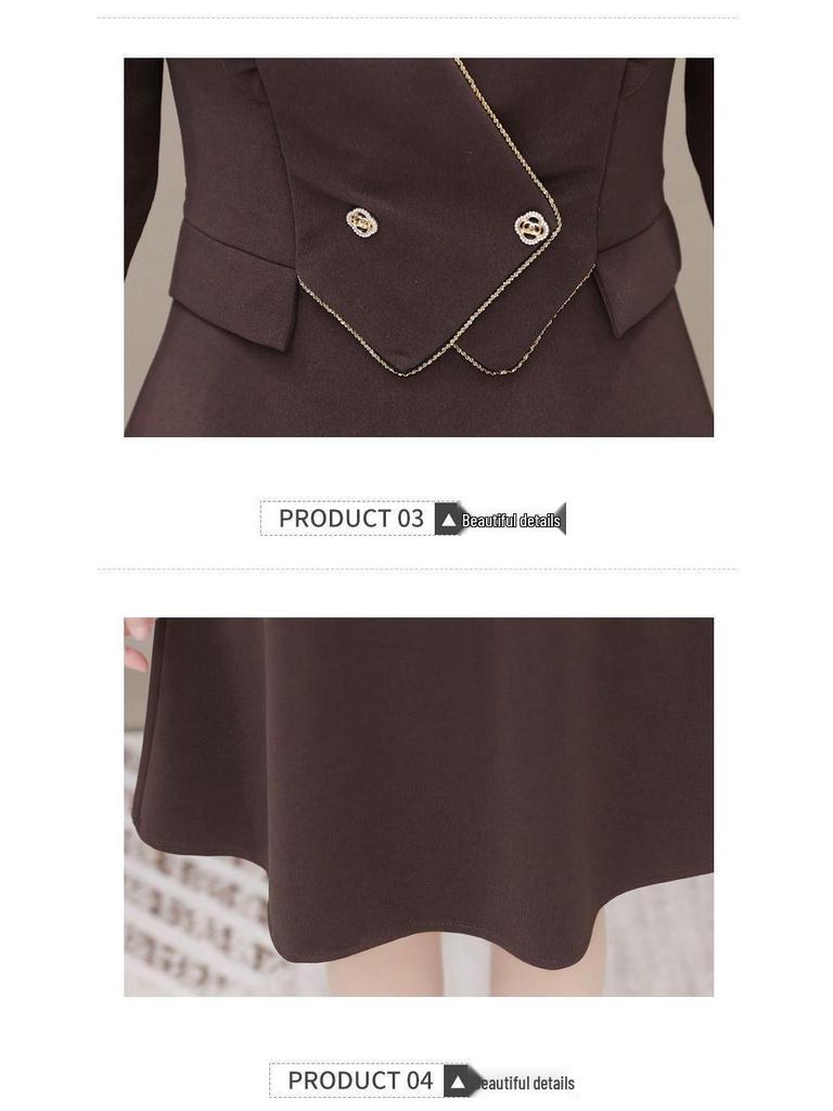 Элегантное женское платье-двойка с длинным рукавом - Коллекция Осень/Зима 2025, Модный стиль больших размеров