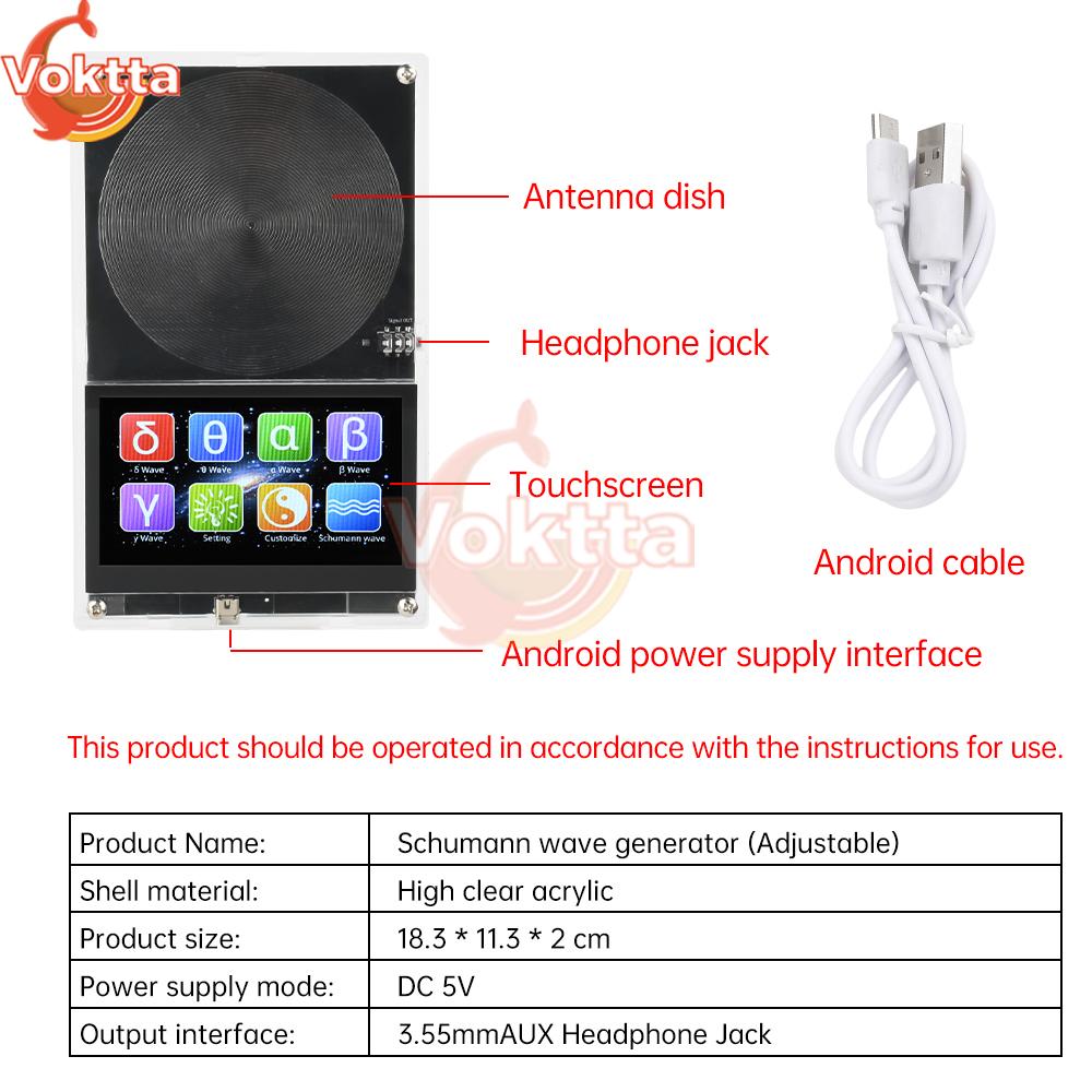 DC 5V Touch Screen Schumann Wave Generator 0.01-99999Hz Adjustable Frequency Signal Generator 3.5mm Audio Vibration Resonator