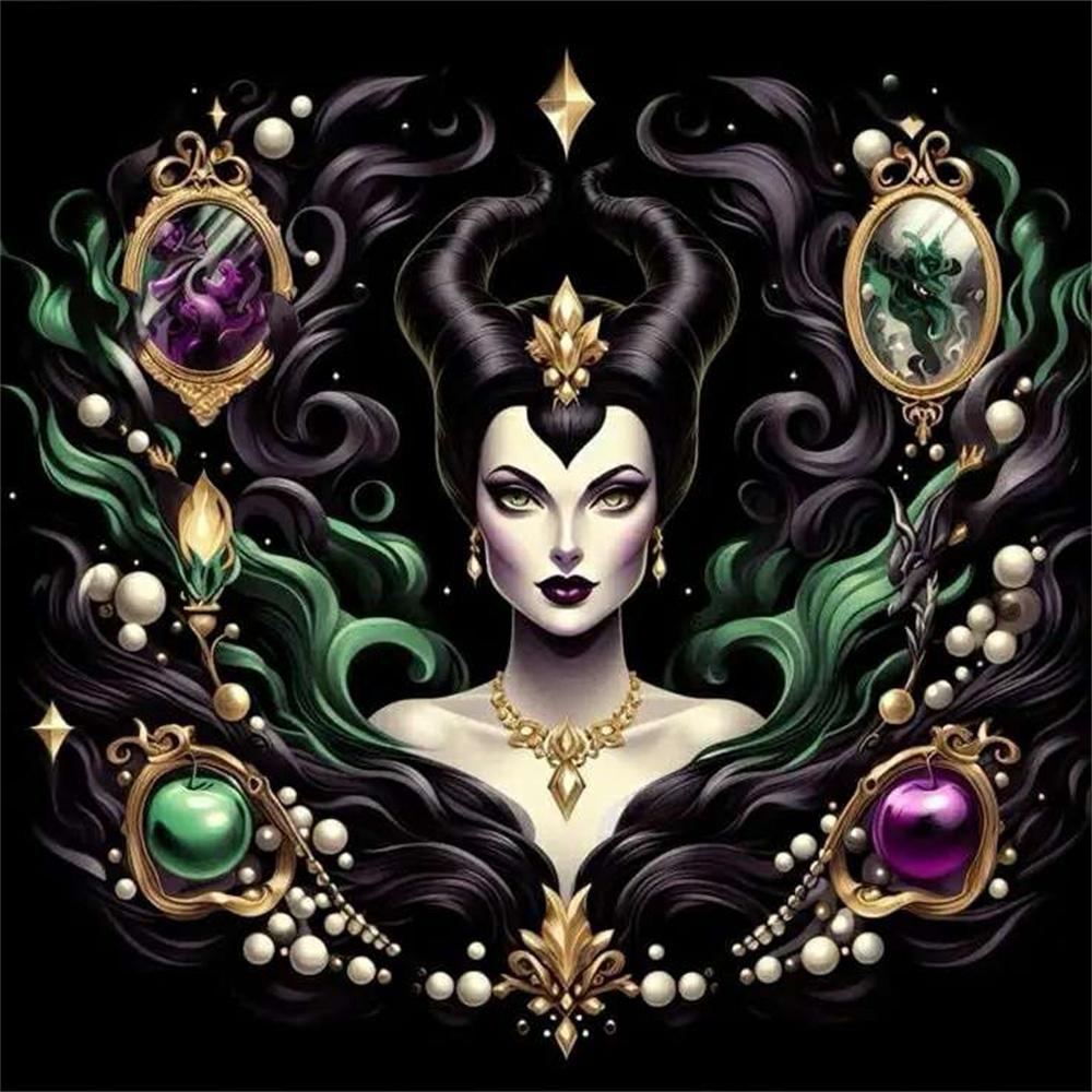 Disney Злодеи Узор Пазл Крест Печать Квадратное Искусство Алмазная Живопись 5d Стежок Мозаика Новая Коллекция Большой Размер Дети