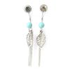 [N3686] - Silver Turquoise 'Navajo' Lobe Contour Earrings