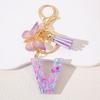 A To Z Фиолетовые звезды заполнены буква брелок 26 инициалов алфавит бабочка кисточка подвески брелоки сумка украшение автомобиль брелок подарок