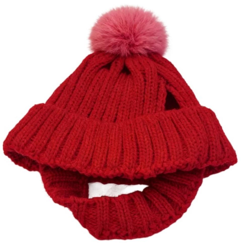 Вязаная шапка для питомца Вязаная шапка Теплая Теплые наушники Головной убор Собака Шапка-бини Новый год