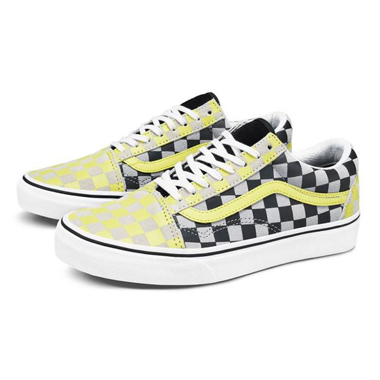 Женские кеды Vans Old Skool 'Черно-желтая клетка' VN0A4U3BXF9