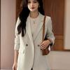 Пиджаки для женщин Одежда Блейзер Весна Осень Пальто Корейский шик Длинный рукав Приталенные пуговицы Однотонные пальто