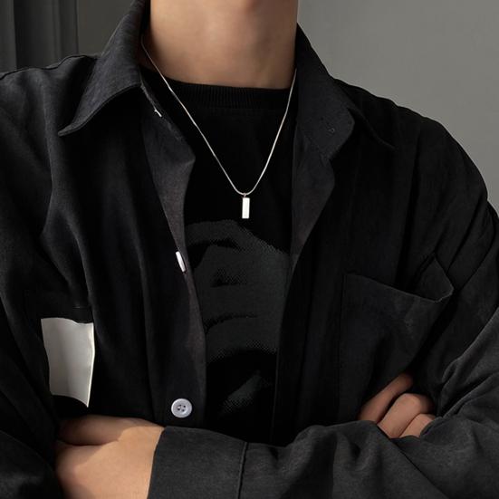 Ожерелье с подвеской в виде бара для мужчин, геометрическая палочка, ожерелье с подвеской в виде бара, простое ювелирное украшение в подарок для парня или мужа