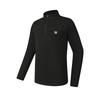 Fleece Version Warm Simple Sports Training Comfortable Versatile Knitted Long Sleeve T-Shirt Men Tops Deep-Black A11M611217FBK