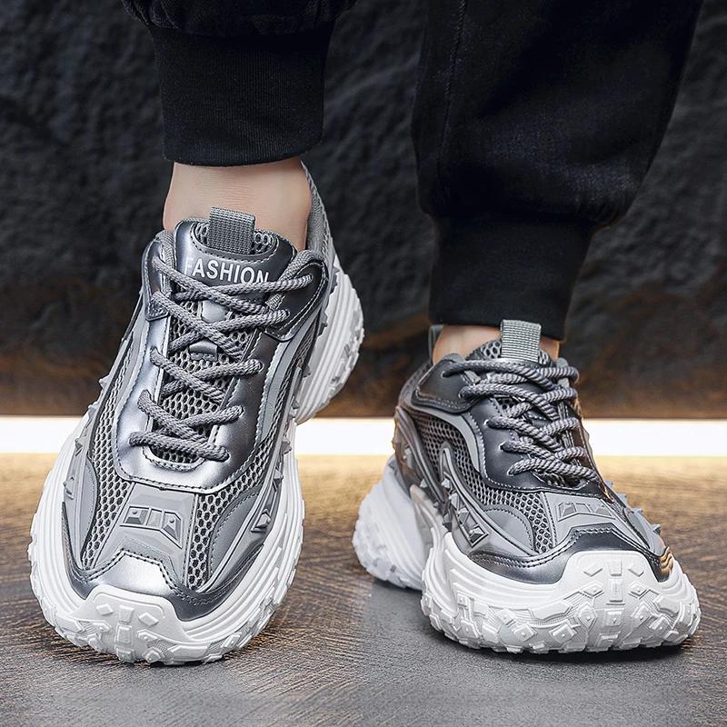 Модные мужские мягкие туфли, модные уличные осенние спортивные мужские кроссовки с толстой подошвой, классические устойчивые к давлению, повседневные мужские кроссовки