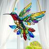 Колибри Украшение для ловца солнца в помещении и на открытом воздухе в саду Акриловое витражное стекло Красочные птицы-духи Настенное подвесное украшение для окна Подвеска-ловец солнца