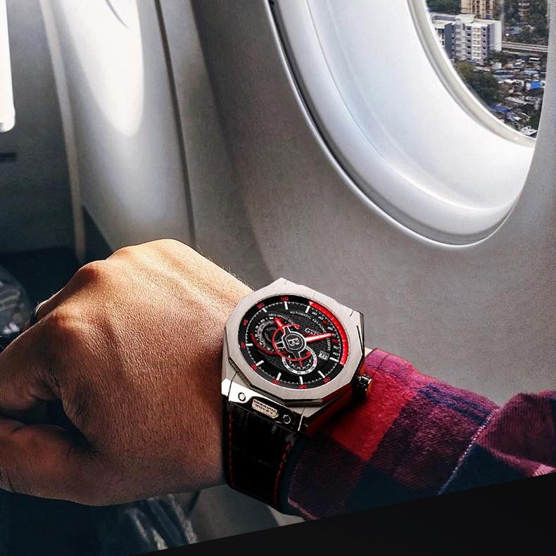 Часы Bonest Gatti Деловые светящиеся в темноте механические часы Водонепроницаемые роскошные часы