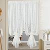 Lace Polyester Mosquito Proof Door Net Screen Hanging Door Curtain Side Fly Free-punch Vintage Lace Curtains Romantic Semi Sheer Floral Lacy Curtain