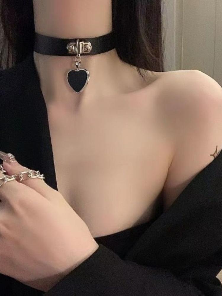 Готический Харнесс Женский Ошейник Цепочка Чокер Сексуальный ПУ Кожа Цепочка Кулон Ошейник Чокер Ожерелье Аксессуары для Косплея для Пар