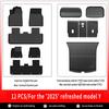 For New Tesla Model Y Launch 2025+ Juniper 2025+ TPE Floor Mats & Cargo Liner, All Weather Trunk Mats Floor Liner Backrest Mats