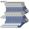 50 Pairs Cotton Short Socks for Male High Quality Women's Low-Cut Crew Ankle Sports Mesh Breathable Summer Casual Soft Men Sock