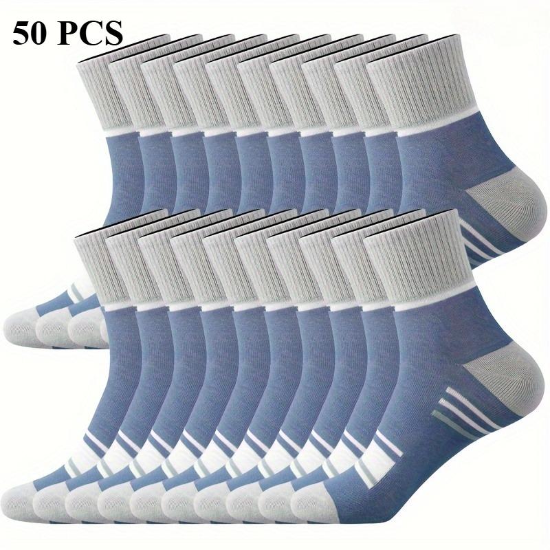 50 Pairs Cotton Short Socks for Male High Quality Women's Low-Cut Crew Ankle Sports Mesh Breathable Summer Casual Soft Men Sock