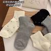 White Polka Dot Socks Medium Tube Socks Summer Thin Solid Color Breathable Short Cotton Socks Simple Mesh Versatile