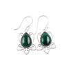 925 Sterling Silver Malachite Gemstone Trendy Jewelry Earrings 1.70" For Women EE-40-24
