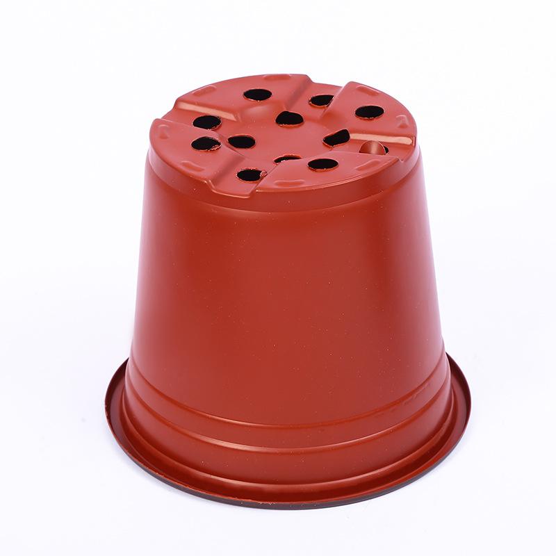 Небольшой пластиковый круглый цветочный горшок, терракотовый орнамент для питомника, двора, растения