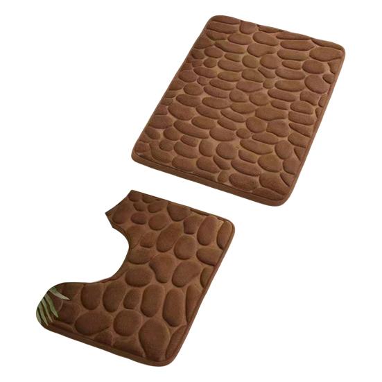 2 шт./компл. коврик для ванной комнаты с тисненым камнем, противоскользящий нижний коврик для ванной комнаты, очень толстый впитывающий коврик для ванной