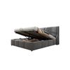 Lit rembourré,forme oreille,tête de lit,lit double,lit fonctionnel hydraulique,180 x 200,gris