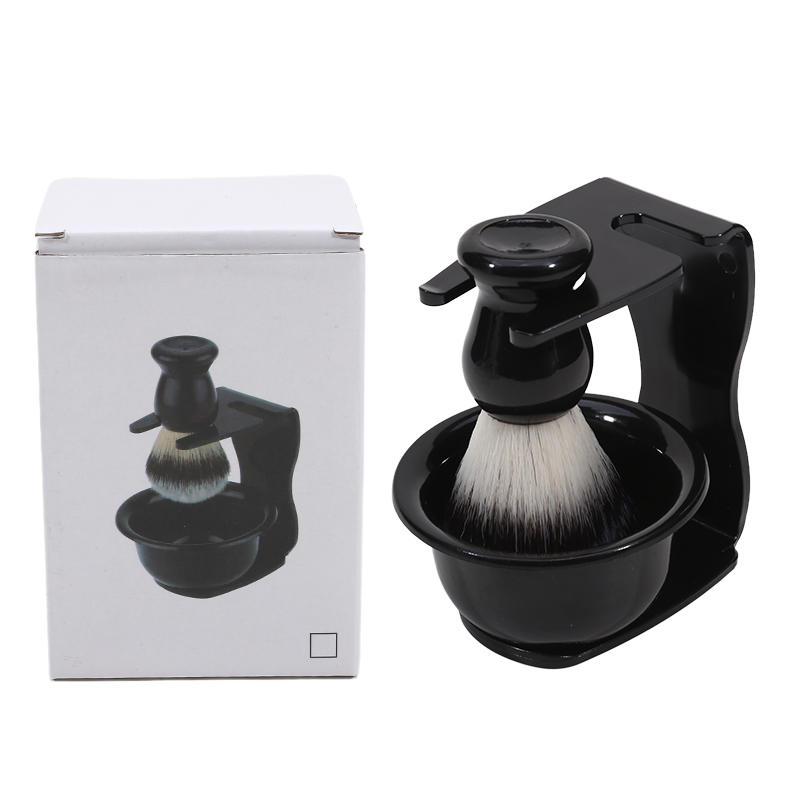Набор из 3 мужских помазков для бритья с подставкой для щетки, инструменты для чистки и ухода за бородой, подарочный набор для бритья для мужчин