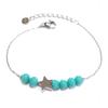 [Q5036] - Steel Designer Bracelet 'A Star Is Born' Turquoise Silver - 35x9 Mm