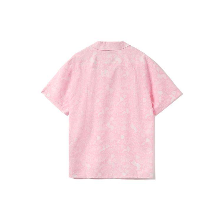 Li Ning X Erik Ellington Signature Series Snake Print Loose Short Sleeve Shirt Men Shirts Pink ASHR151-1