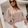 Spring and Autumn Women's Fashion Printed Long Sleeve V-Neck Shirt Blouse