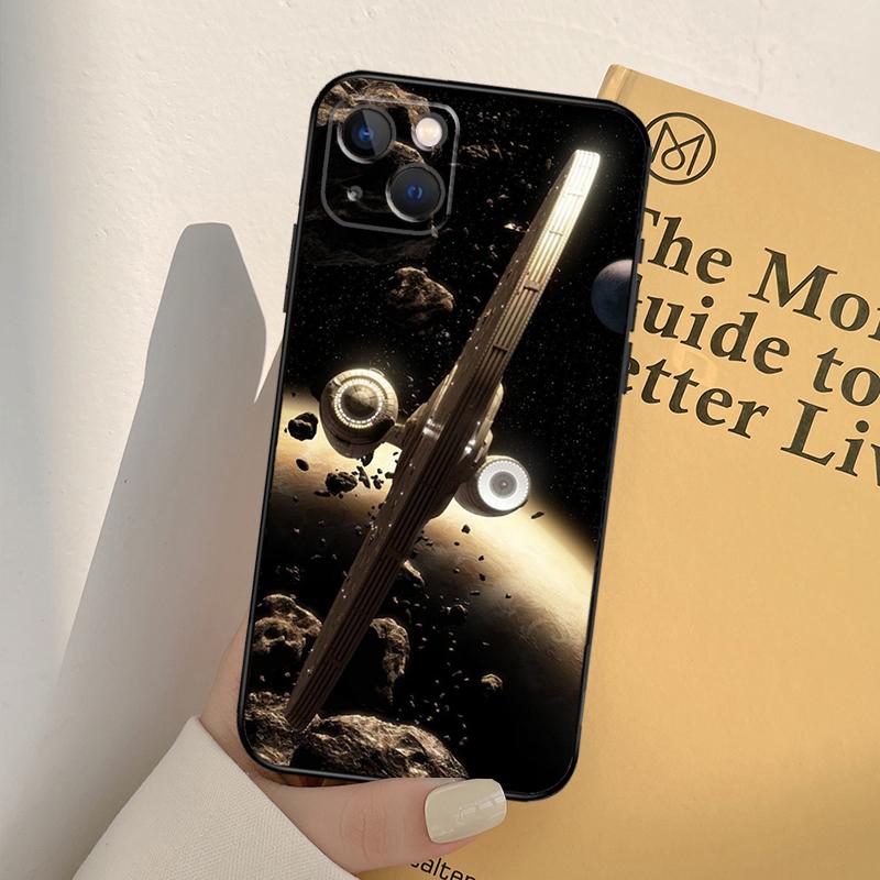 Space Ship Art Phone Case For iPhone 17 16 15 14 13 11 12 Pro Max mini XR 16e 15 16 Plus 17 Air Full Cover