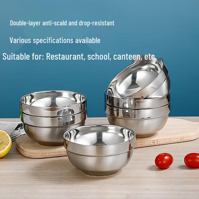 Homeglen Double-Wall Stainless Steel Heat-Insulated Rice & Soup Bowls
