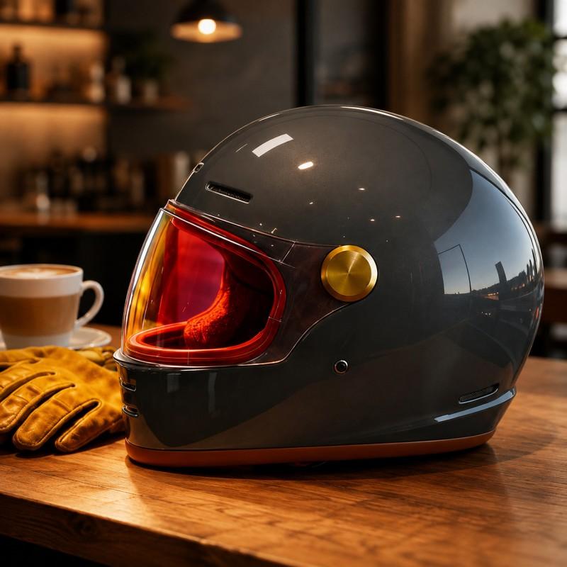 3C Certified Retro Motorcycle Full Face Helmet Men Women Cruiser ABS All Season