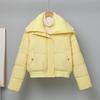 New Winter Style Down Jacket for Women Short Fashion Knitted Lapel Cotton Jacket